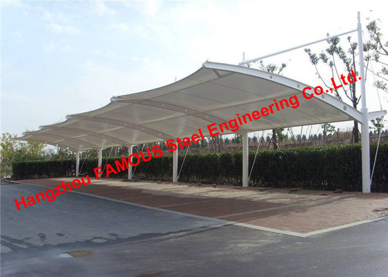 Cina Copertura strutturale curva del tetto del tessuto di Tention PVDF di parcheggio dell'automobile della membrana di tensione certificata norma di Europa fornitore