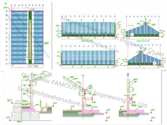 Progettazioni strutturali d'acciaio di ingegneria civile dell'officina per i montaggi 3