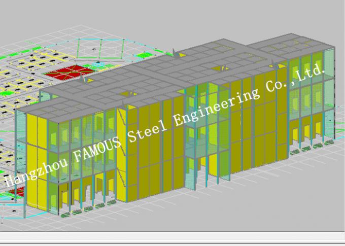 Progetti tecnici architettonici e strutturali, costruzione ad alto livello della struttura d'acciaio dell'ufficio 0