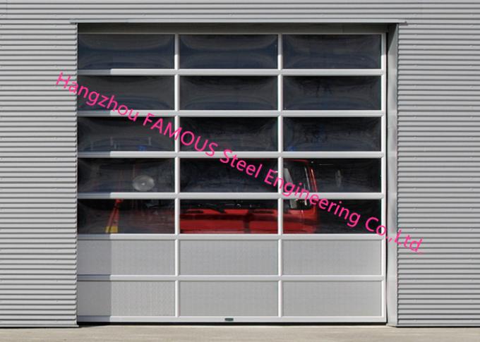 Porta sopraelevata a piena vista di vetro temperata motorizzata del garage isolata alluminio 1