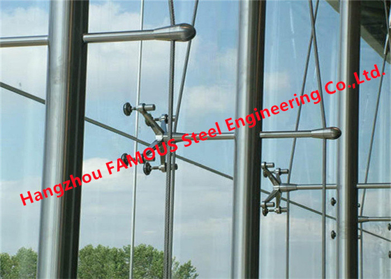 Cina Il punto di vetro di alluminio della parete divisoria della struttura d'acciaio ha riparato le costruzioni lustrate del ragno fornitore