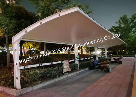 Cina Struttura d'acciaio della membrana della vela di PVDF che copre la tettoia prefabbricata del garage di parcheggio dell'automobile fornitore