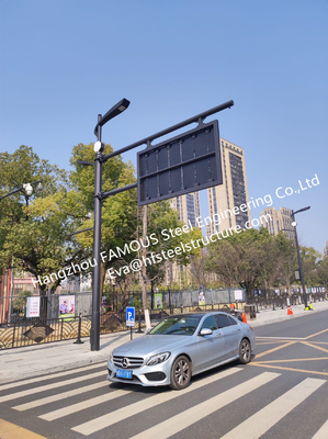 Cina Iluminazione pubblica palo d'acciaio galvanizzata integrata con il segnale stradale dello schermo della luce del LED fornitore